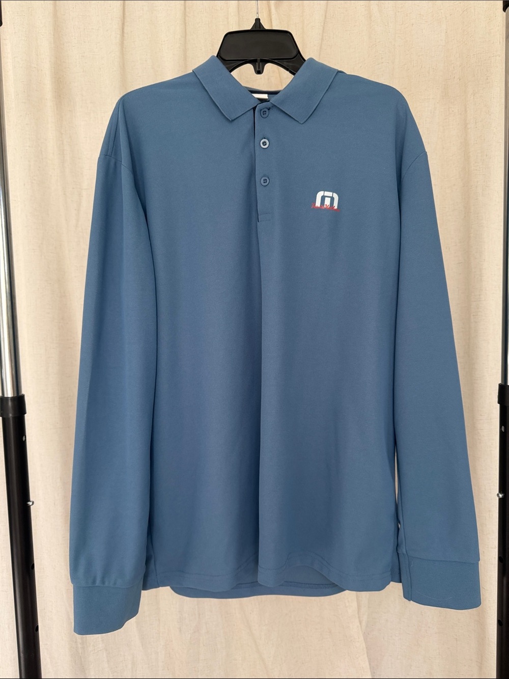 Men's Long Sleeve Polo Shirt - Slate Blue